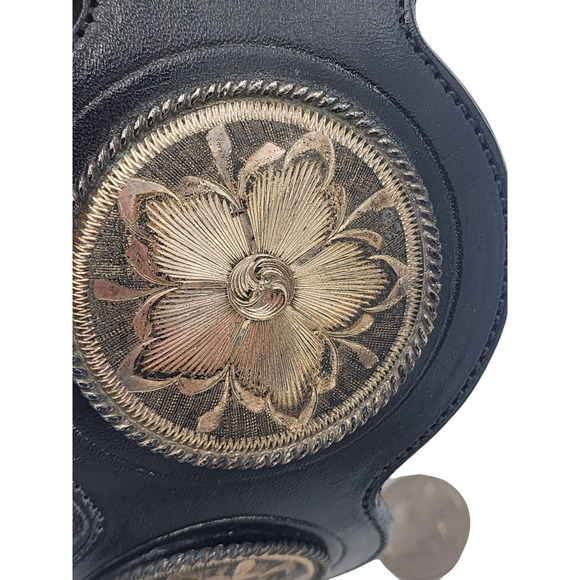 Vogt Belt Steerhide Leather Sterling Buckle Western Conchos Southwest Style 32 - Picture 15 of 16